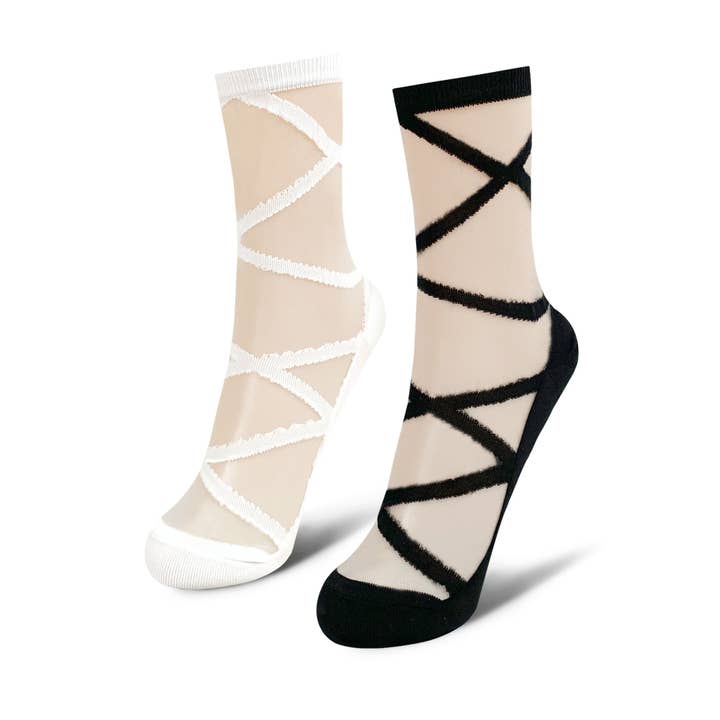 7DAYSSOCKS - Wholesale Socks - Women's - Women's Crew Sheer Ballerina See-Through Socks2