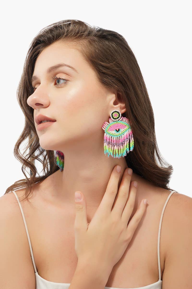 America & Beyond – wholesale Dangle earrings – Pink Lazy Eye Earrings1