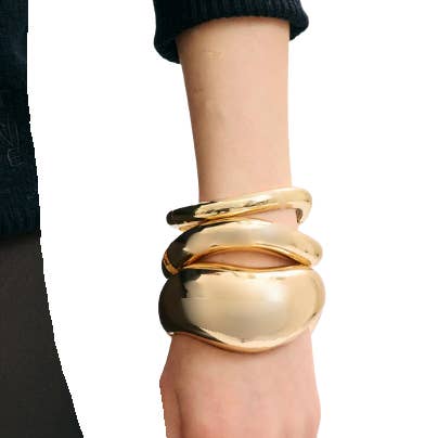 HoopLa - Wholesale Manchet-armband - Redactionele scharnierarmbanden 14K goud PVD - Gerecycled16