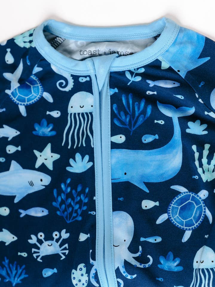 Toast + Jams - Wholesale Sleepsuit - Baby - Deep Blue Sleep Zip Jam2
