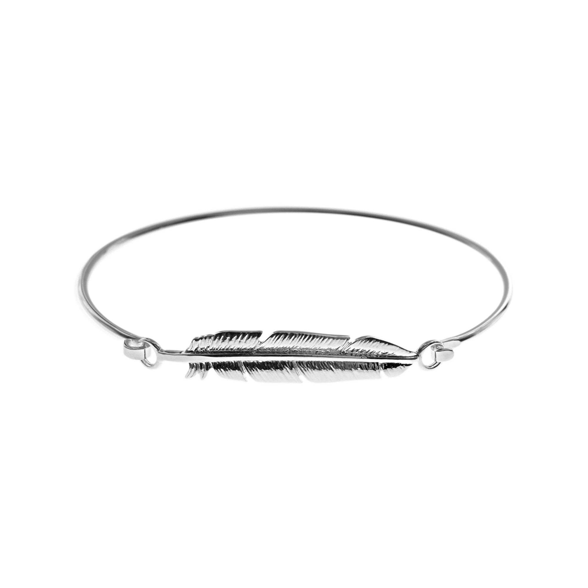 Kali Ma Designs - Sterling Silver Jewellery – wholesale Bangle bracelet – Zora silver feather bangle1
