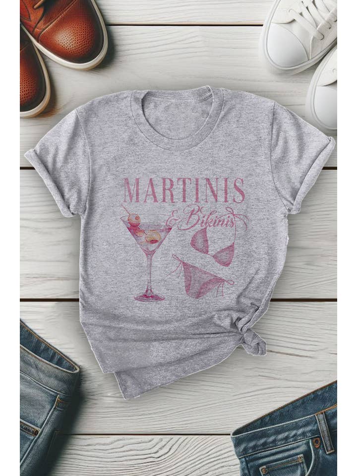 Top Avenue – wholesale T-shirts med screentryck – Dam – Martinis & Bikinis, Unisex T-shirt med rund hals