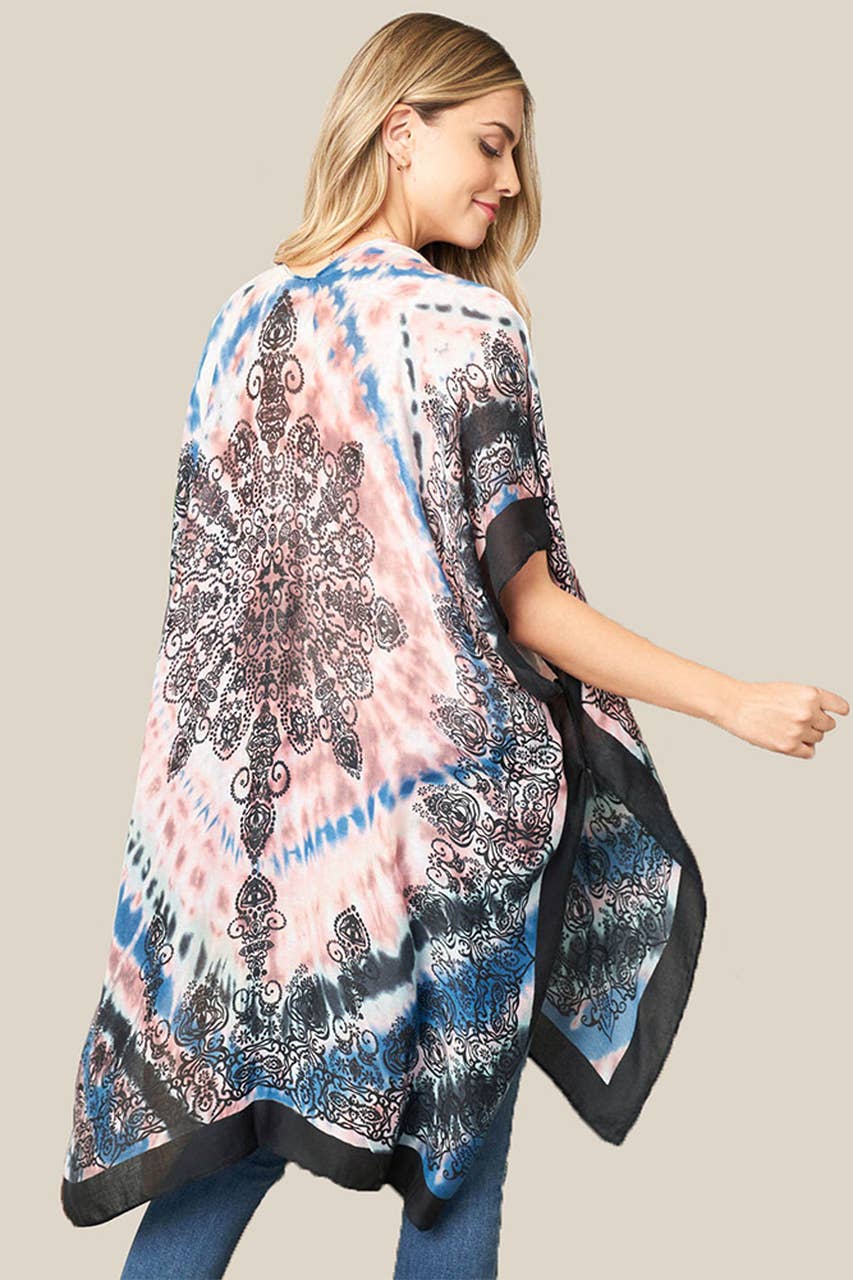 Hana - Wholesale Kimono - Women's - Tie Dye Boho Print Summer Kimono6