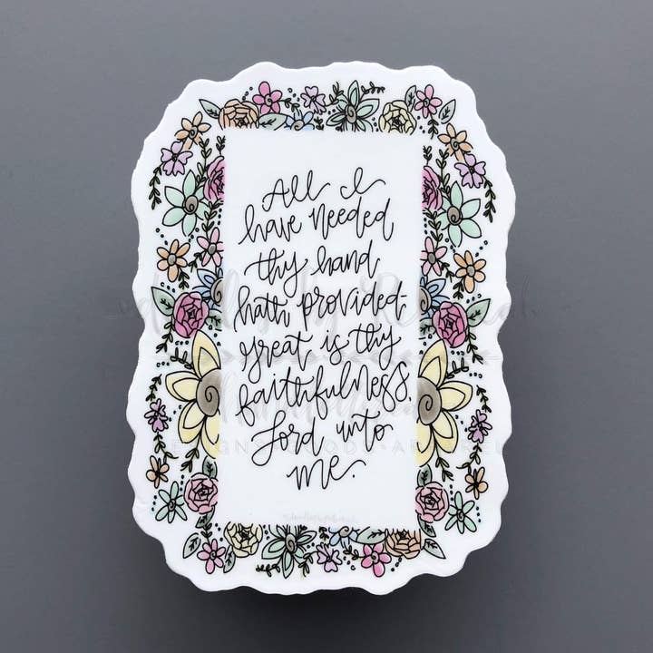 Great Is Thy Faithfulness Sticker for wholesale by Doodles By Rebekah