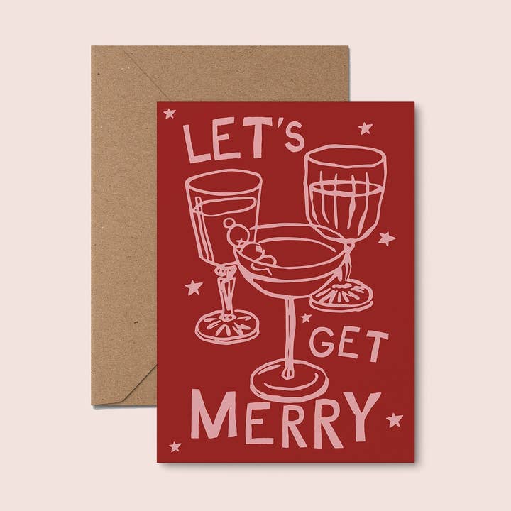 Carte « Let's Get Merry Christmas » pour la vente par Moonshine Prints