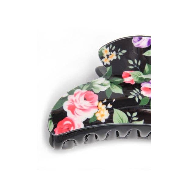 Inca UK - Wholesale Hair Clip - Women's - Floral Print Acrylic Clamp 9cm