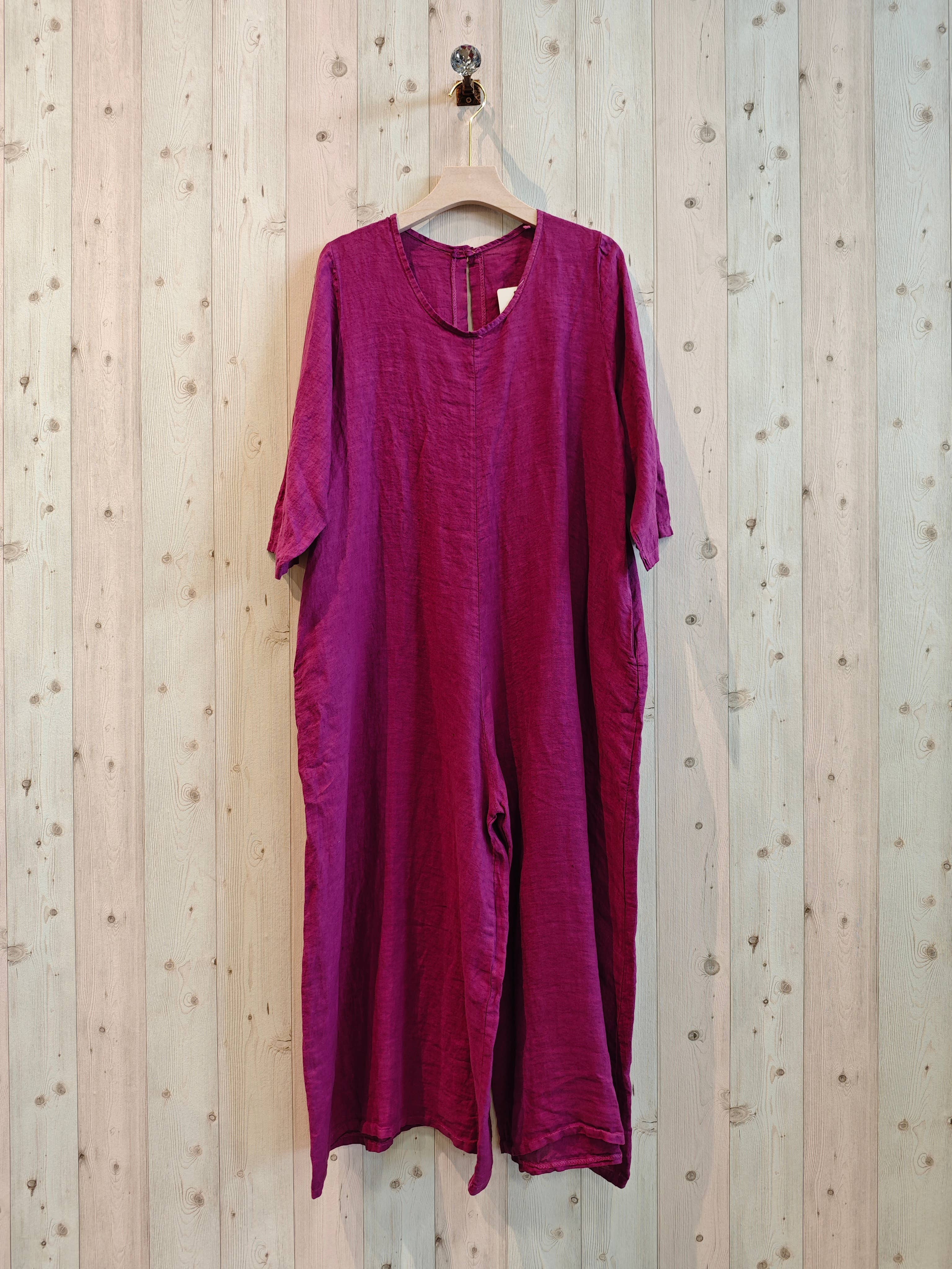 Linen & More - Vente Robe – femme - REF 2952 COMBINAISON À MANCHES EN 100 % LIN0