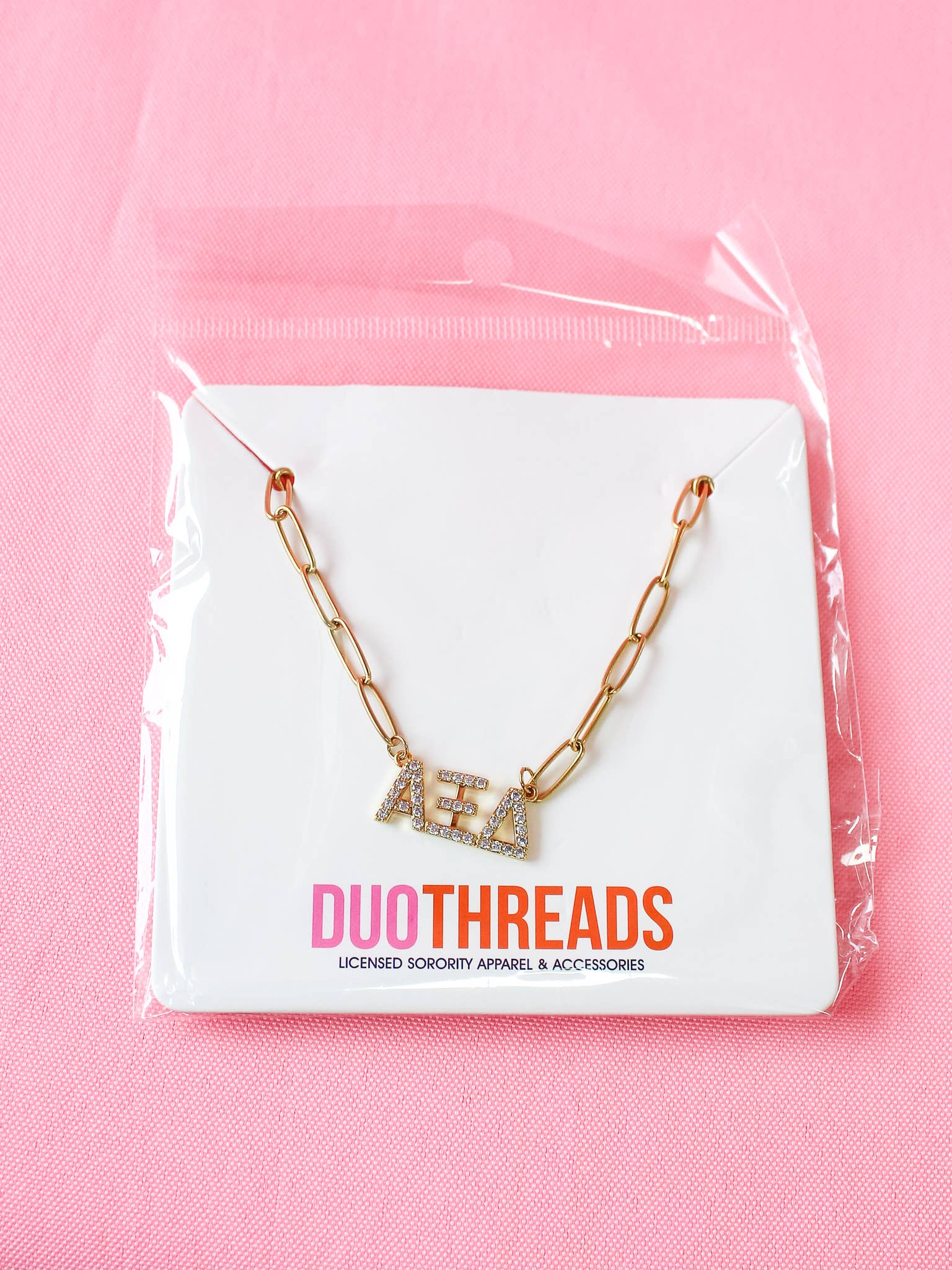 Duo Threads - Wholesale Pendant/Charm Necklace - Rhinestone Sorority Necklace8