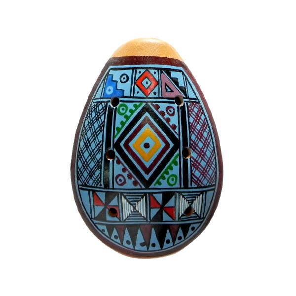 Pichincha - Wholesale Musical Instrument - Ceramic Geometric Design Large Ocarina Musical Instrument10