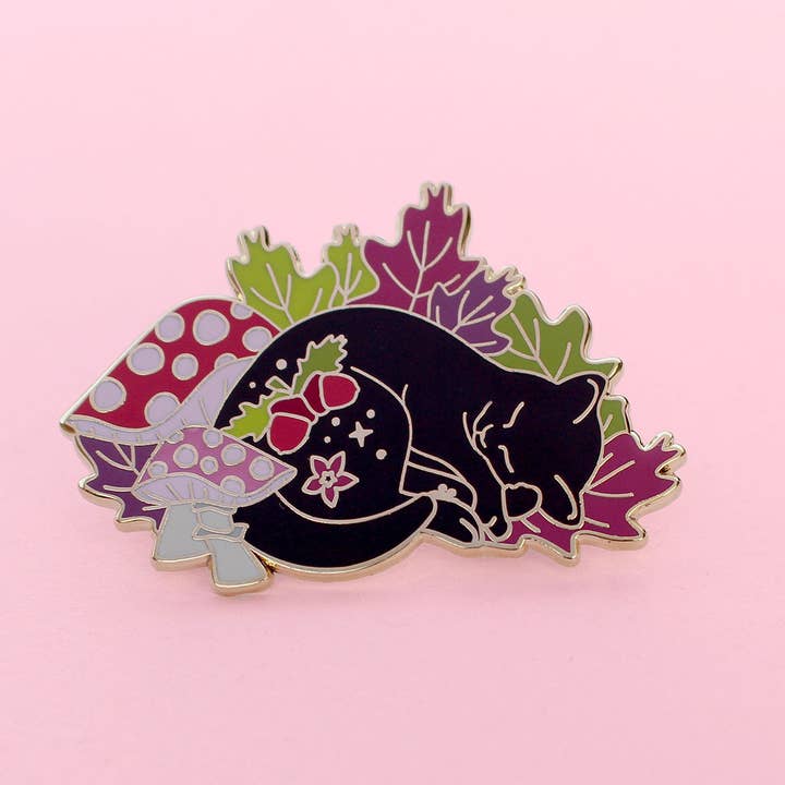 Fall Cat emaille pin voor wholesale door Glitter Punk