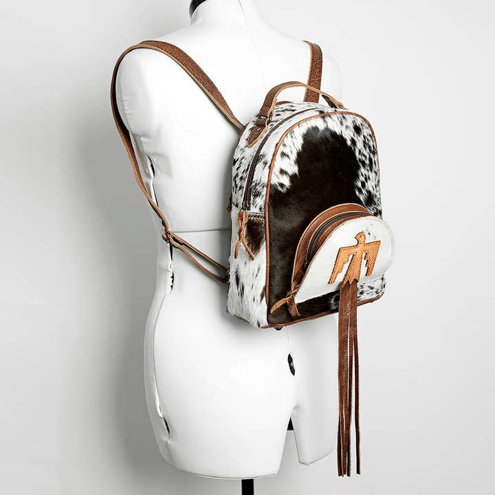 LS Western - Wholesale Backpack – Women's - ADBGS156 Natural Cowhide Leather Backpack with Hand-Tooled Floral Pocket - Western Style27