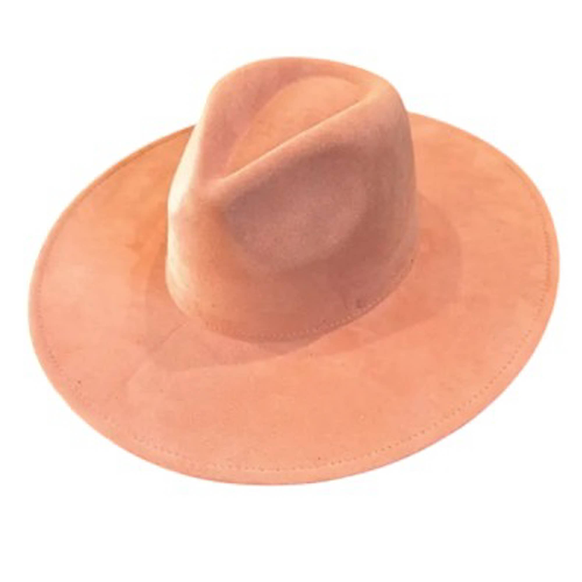 Portia Hat - Venta al por mayor Sombrero fedora - Unisex - Sombrero Panamá clásico de ante vegano con ala ancha13