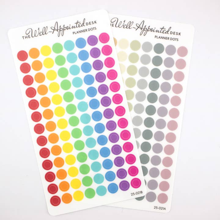 Date Dots Translucent Planner Sticker Sheet (25-021) for wholesale by The Well-Appointed Desk