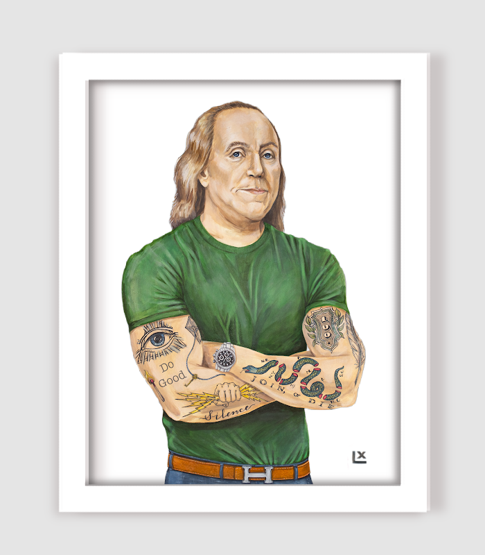 LX Artworks - Vente Affiche d'art - Impression sur papier Buff Ben (Benjamin Franklin)8