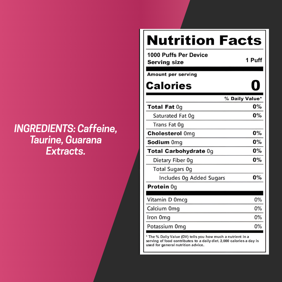 FKN Rich - Wholesale Oral Supplement/Vitamin - FKNRICH Caffeine Diffuser –Blue Surge – 1000 Puffs7