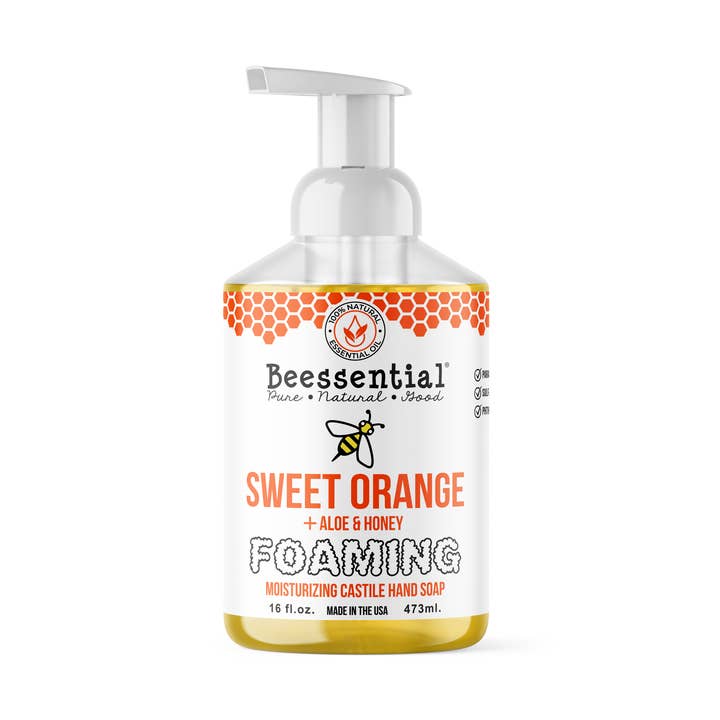 Beessential All Natural Sweet Orange Foaming Hand Soap for wholesale by Beessential