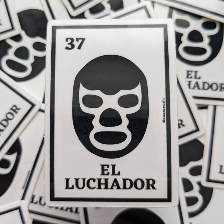 El Luchador the fighter mexican wrestler loteria inspired for wholesale by Amano Seattle