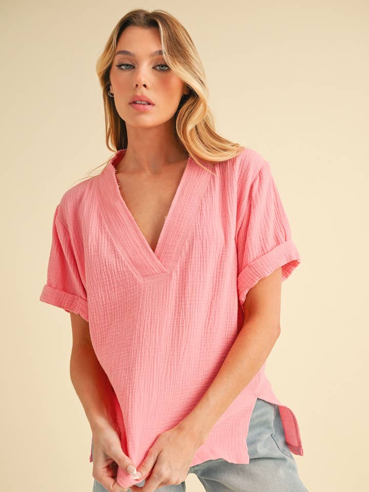 AEMI + CO - Wholesale Blouse - Women's - 8167BK Trudie Top