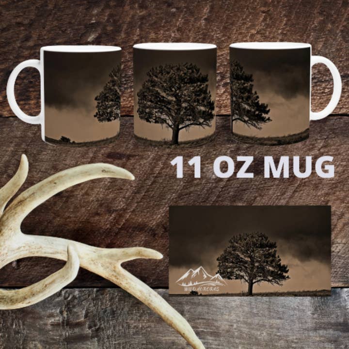 Western Coffee Mug 11oz ''The Darkness Around Us" for wholesale by Wild Auroras