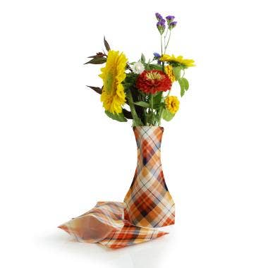 Buhi Imports - Vente Vases - vase pliable en polyéthylène Rust Plaid1