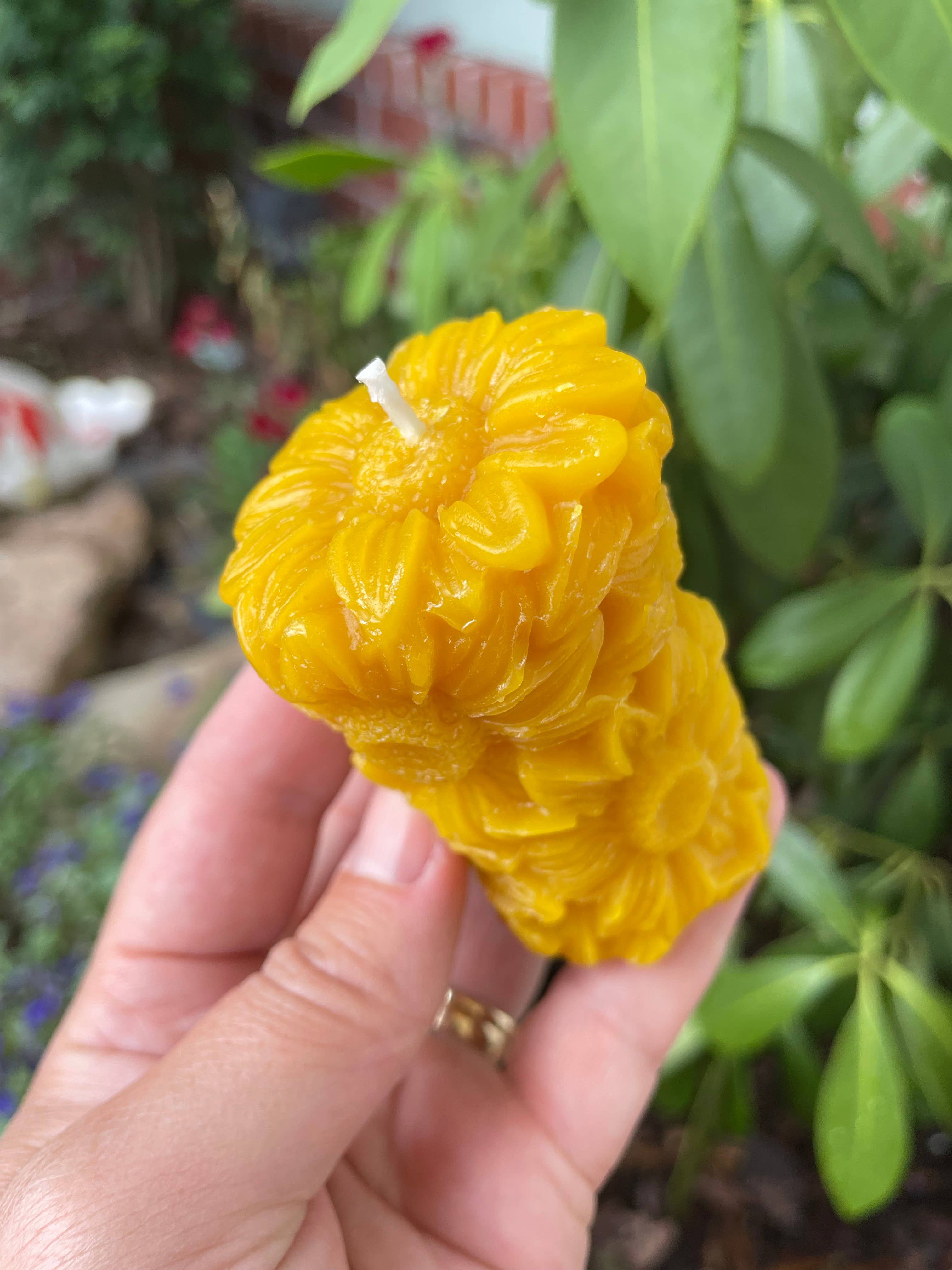 Thy Will Bee Done Apiary - Wholesale Grappige kaars - Zonnebloem bijenwas kaars2