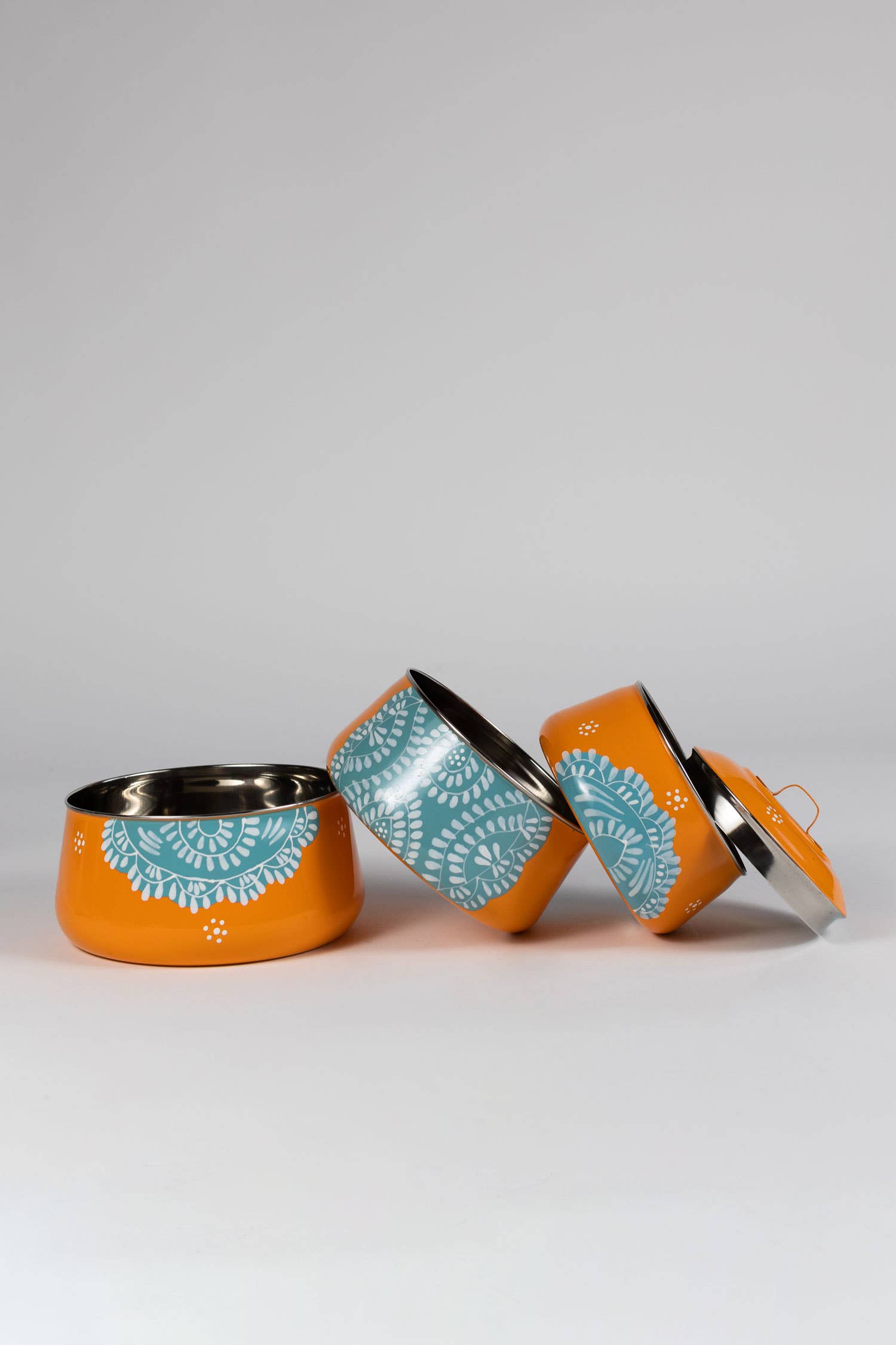 Ten Thousand Villages - Vente Sac/boîte repas - Récipient Tiffin To Go en acier à 3 niveaux2