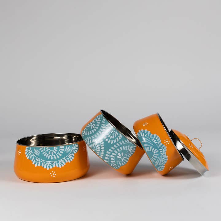 Ten Thousand Villages - Wholesale Lunch Bag/Box - 3 Tier Steel Tiffin To Go Container2