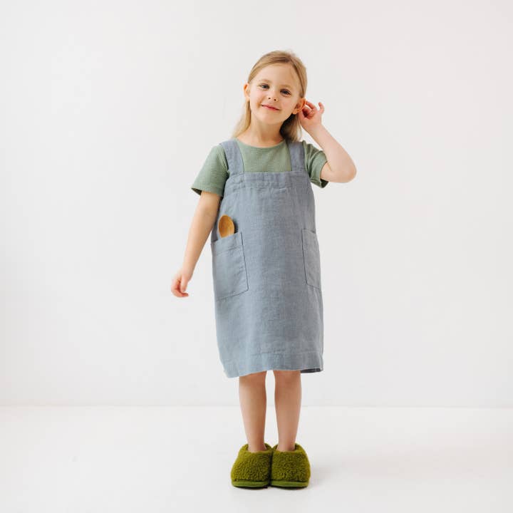 Linen Tales (We cover U.S. import duties) - Wholesale Apron - Kids - Kids Linen Pinafore Apron in Various Colors3