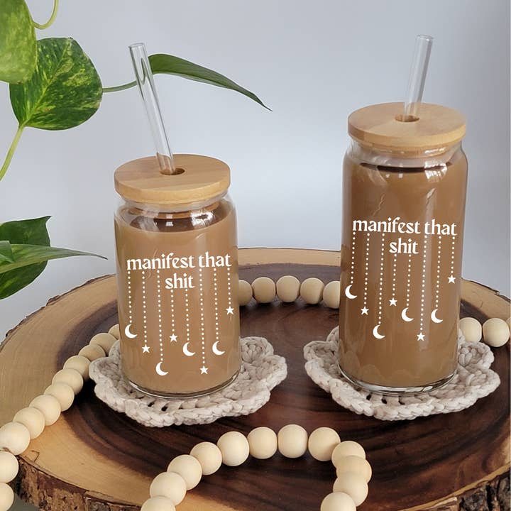 Vulpine Vinyls - Vente Verre/tasse - Tasse à café glacé Manifest That Shit Funny1