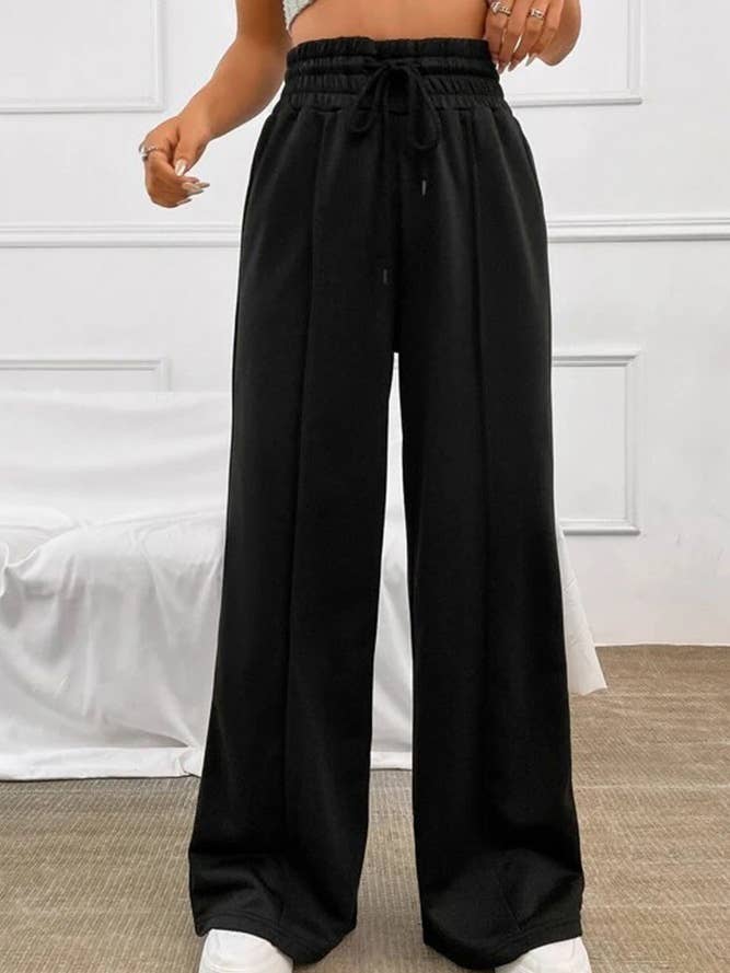 UNISHE - Wholesale Pants - Women's - Plain High Waist Wide Pants ZK6522