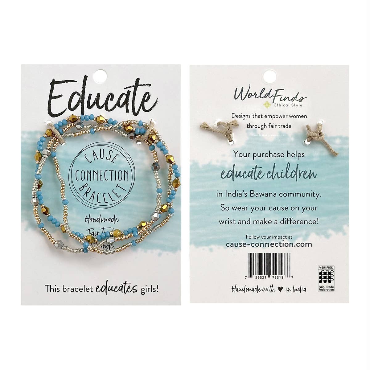 WorldFinds - Wholesale Beaded Bracelet - Educate • Cause Bracelet1