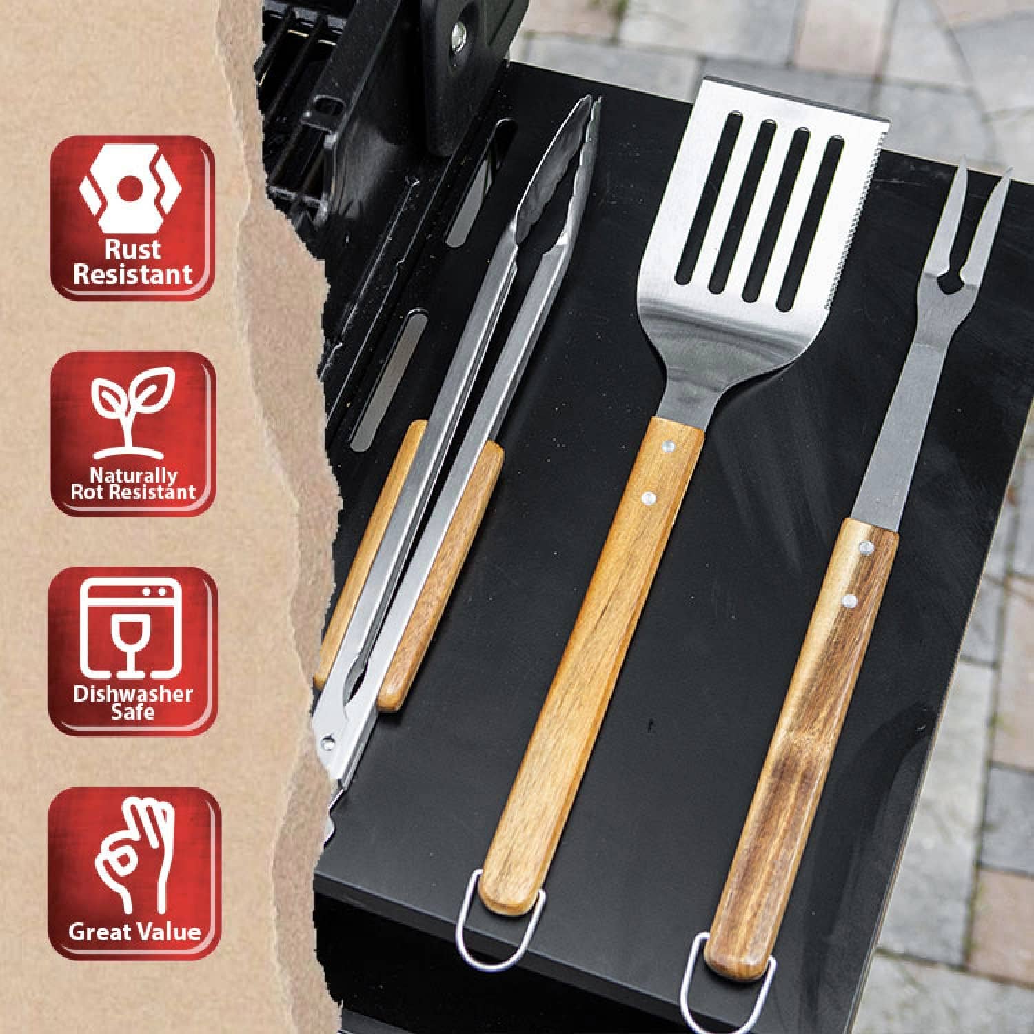 BBQ-AID - Wholesale Outdoor Grill Tools - 3 Piece Grill Set1