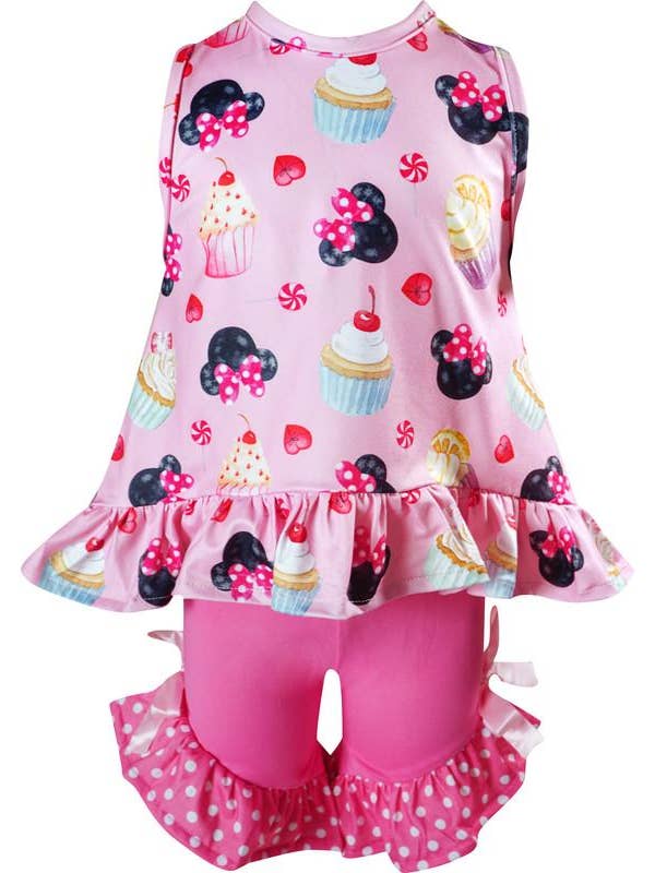 Angeline Kids – Großhandel Top- & Shorts-Set – Kinder – Baby Mädchen Minnie Mouse Geburtstag Cupcake Tank Short Outfit