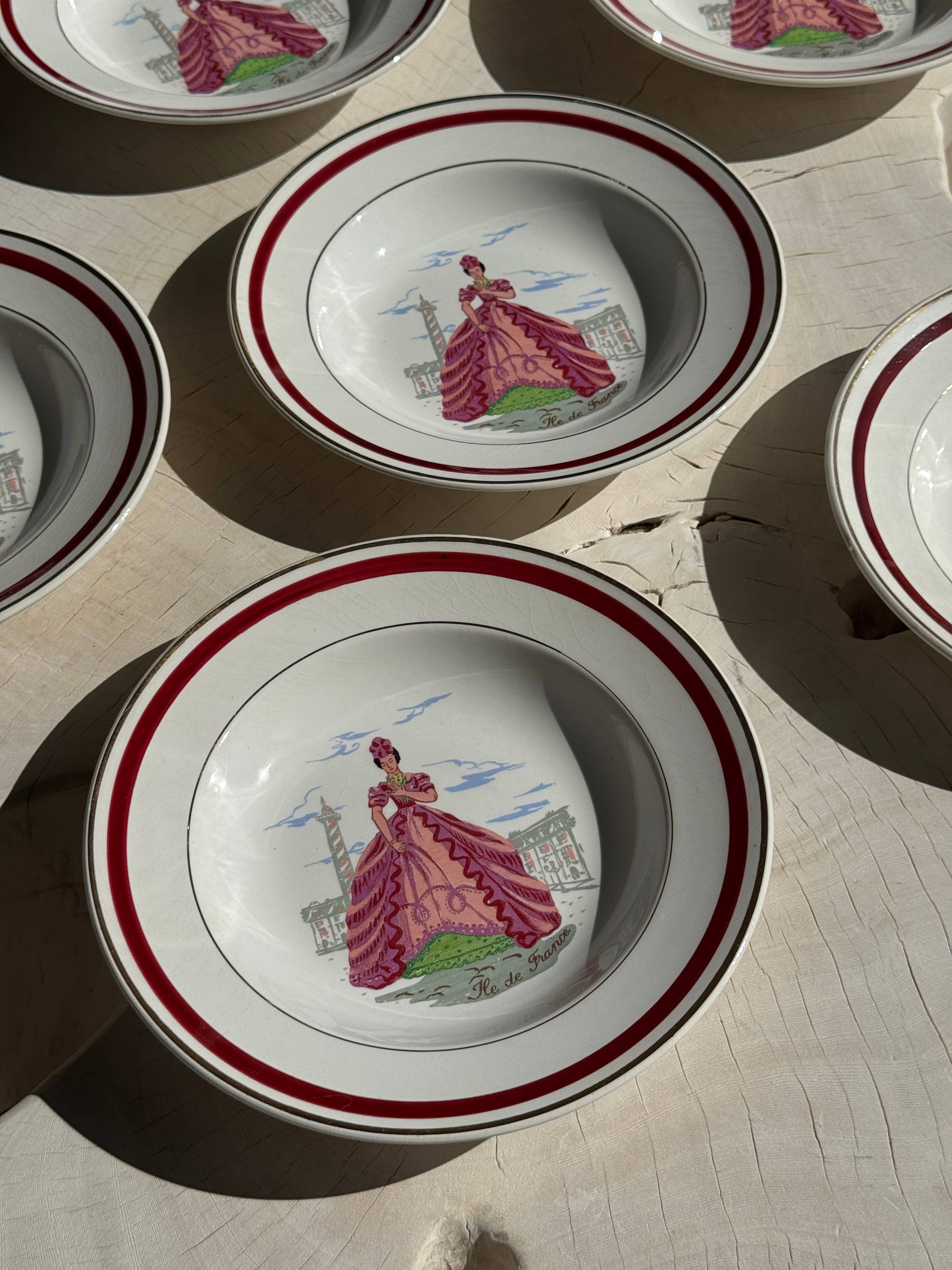 Office Objets - Wholesale Dinner Plate - Set of 6 Ile de France deep plates D22.55