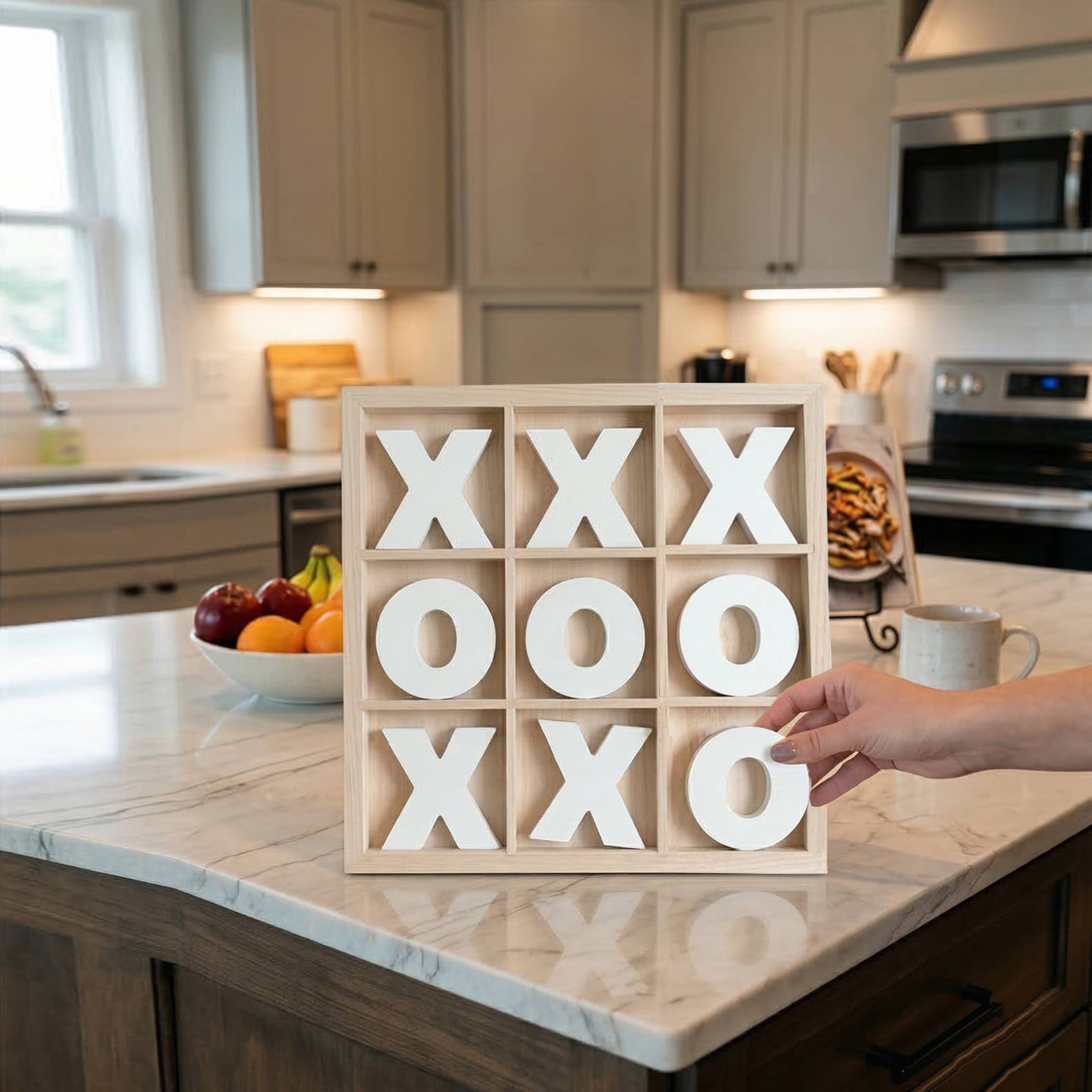 Gia Roma - Wholesale Decorative Tabletop Object - Wooden Tabletop Game + Decor, Tic Tac Toe Wood Game, Rustic7