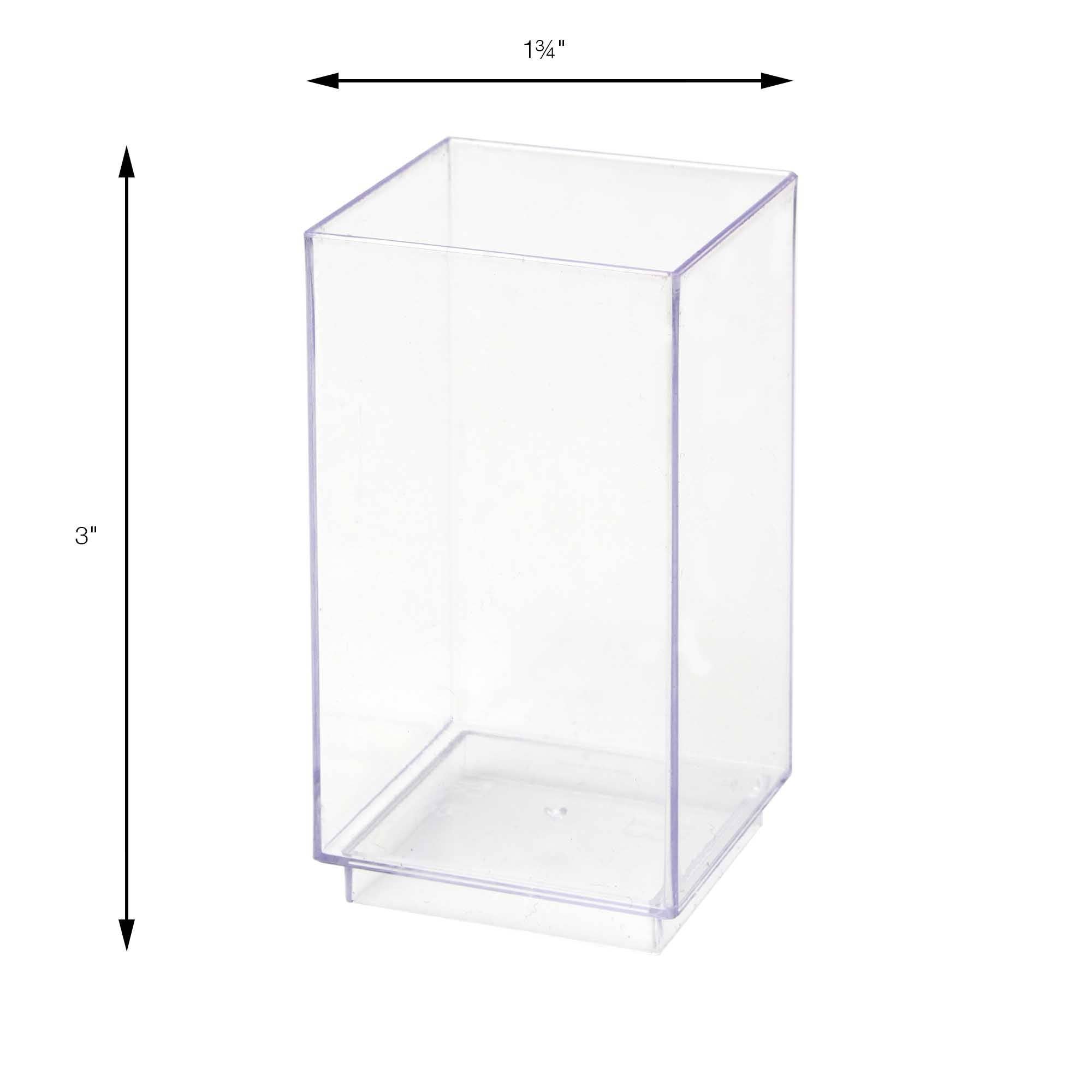 Portofino International Trading, USA - Wholesale Disposable Cup - Plastic Tall Square Dessert Cup - Pack of 122