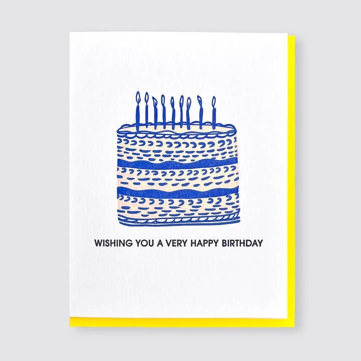 Very Happy Cake - Birthday Card for wholesale by True North Letterpress