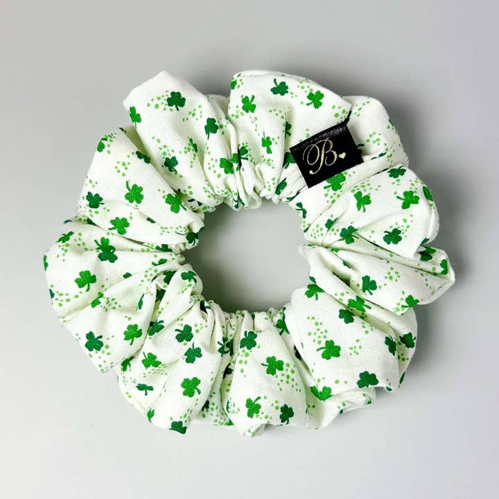 Cotton Scrunchie in Lucky Clover for wholesale by B. LUVV & CO.