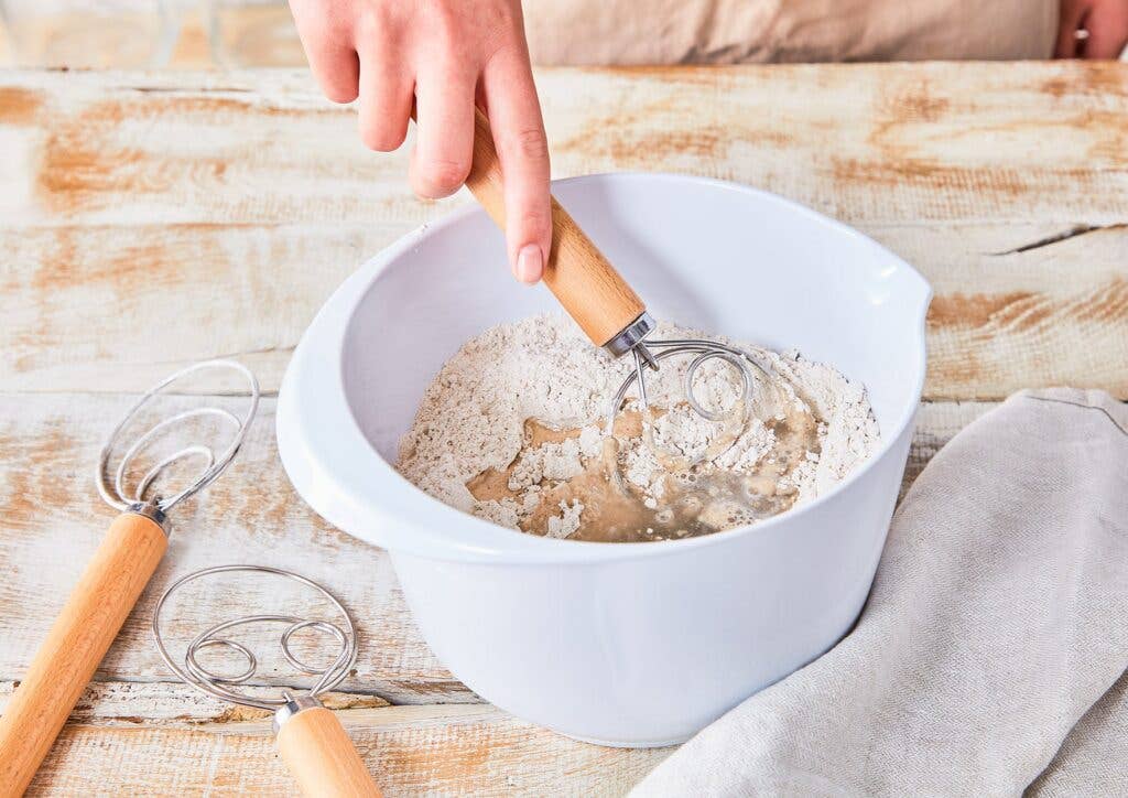 Wood handle Birkmann Laib & Seele Dough Whisk for wholesale on Faire2