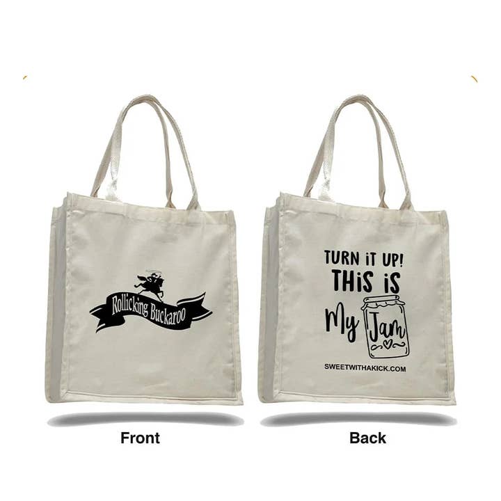 Sac en toile avec logo pour la vente par Rollicking Buckaroo Pepper Jam and Seasoning Blends