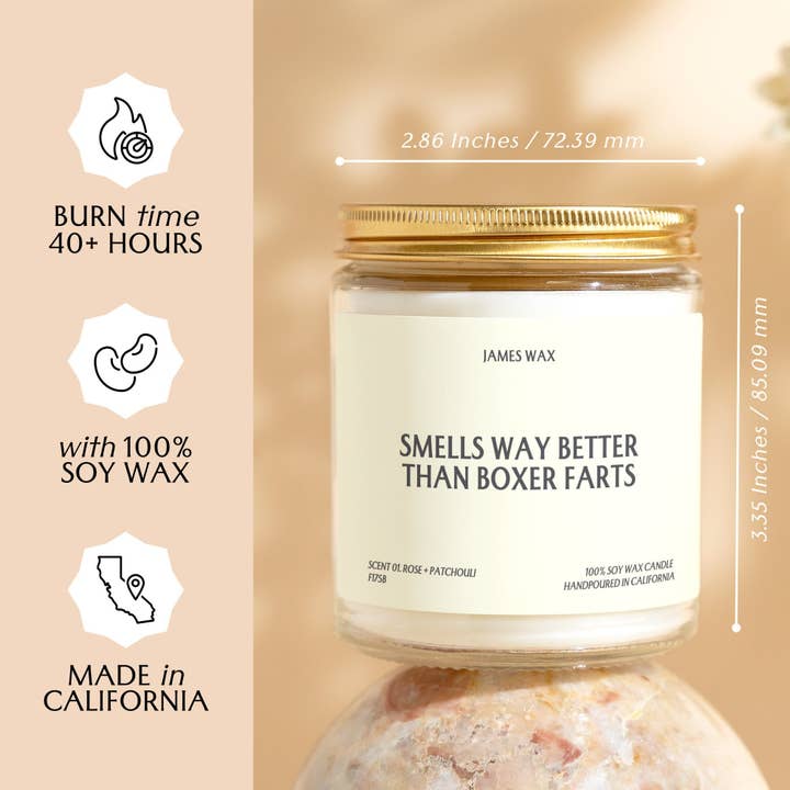 James Wax - Wholesale Jar/Filled Candle - Boxer Gift Better Than Boxer Farts Candle Boxer Fan F175B