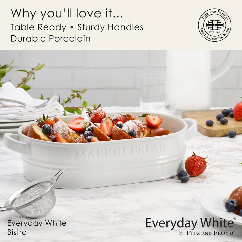 Everyday White Bistro White Market Casserole Brown Bx Pkg for wholesale on Faire2