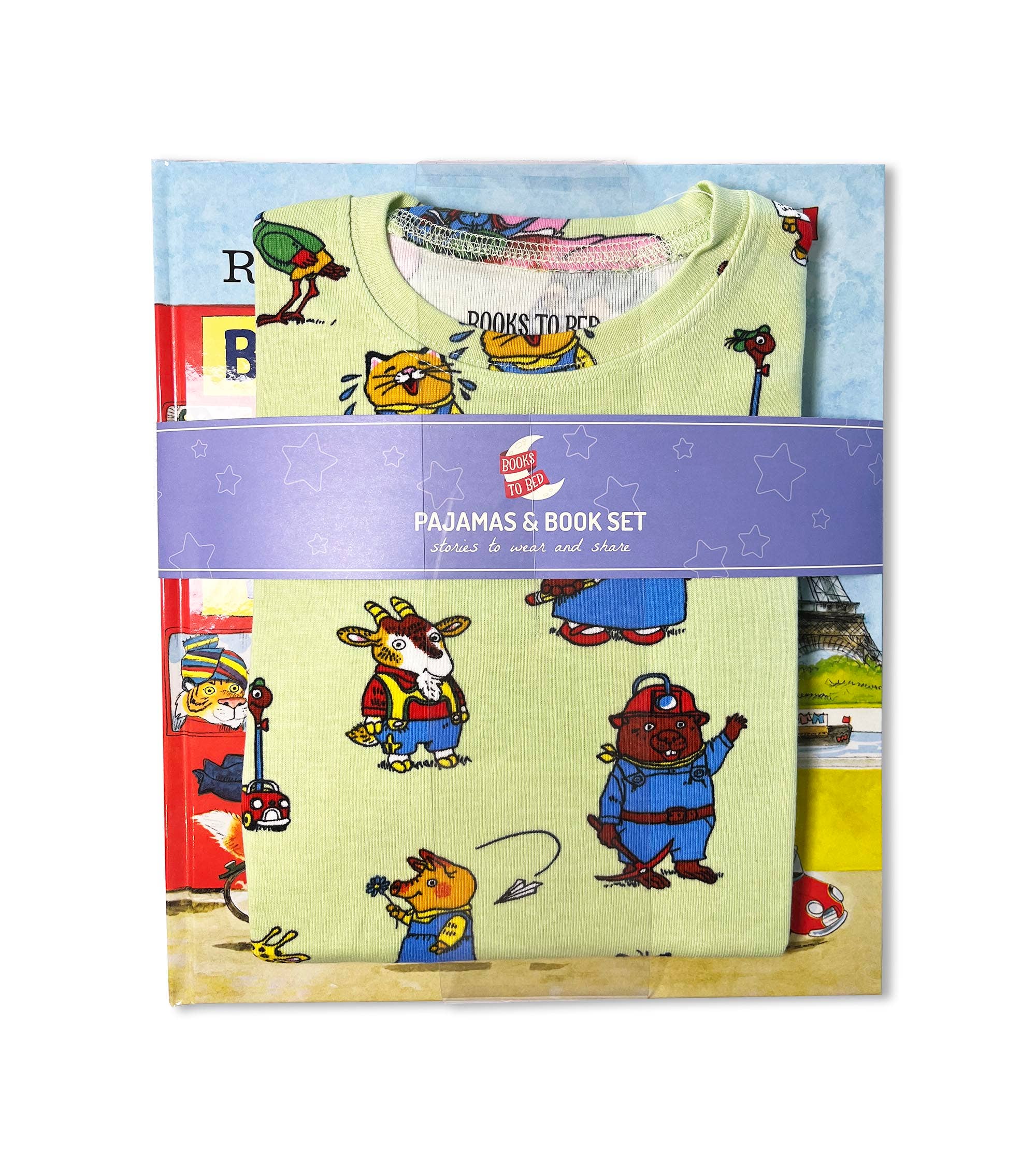 Books to Bed - Wholesale Sleepwear Set - Kids - Richard Scarry's Busy World - Flat Pack PJ Set With Book1