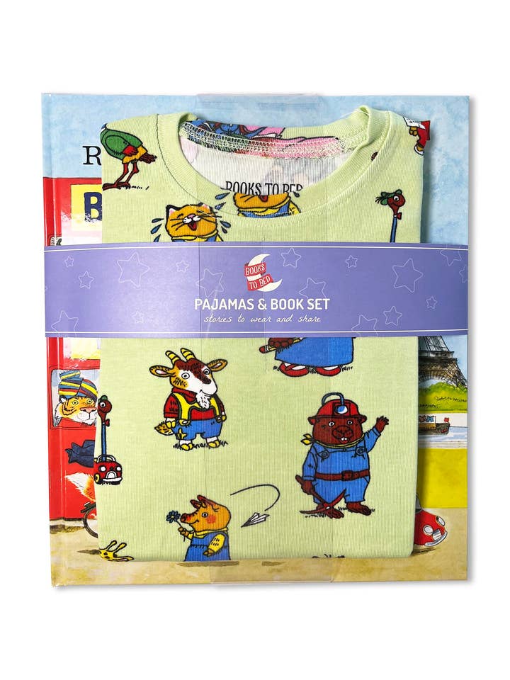 Books to Bed - Wholesale Sleepwear Set - Kids - Richard Scarry's Busy World - Flat Pack PJ Set With Book1