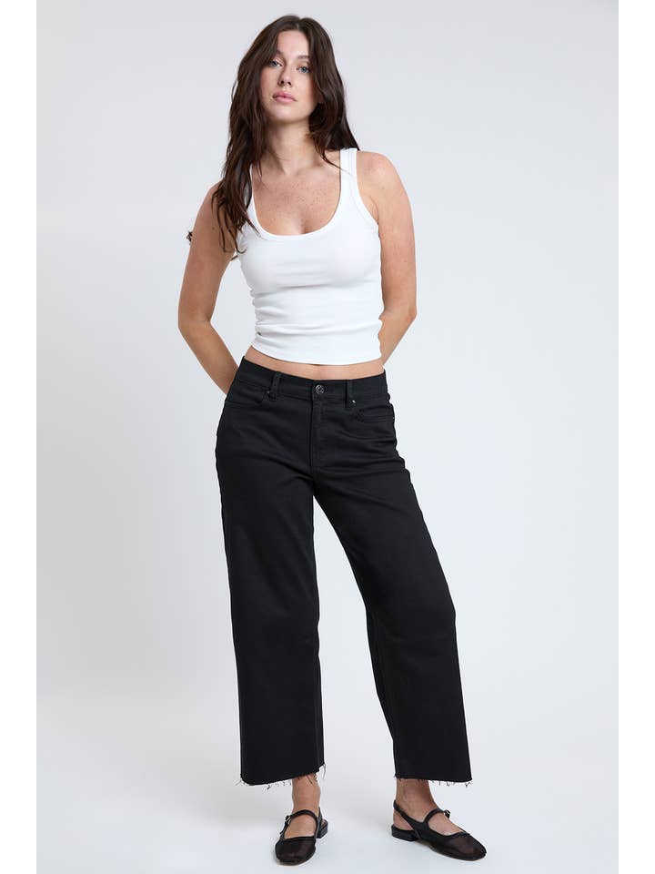 YMI - Wholesale Pants - Women's - Junior Cropped High-Rise Wide Leg Trouser Pants