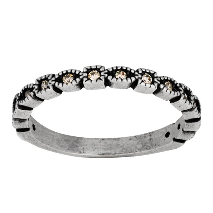 Bague Twinkle Twinkle en argent sterling et zircone cubique pour la vente par Tiger Mountain Jewelry