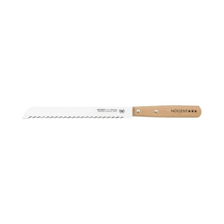 Nogent 3 Étoiles - Wholesale Table Knife - Serrated Bread Knife 19 cm Beech Classic Wood Nogent