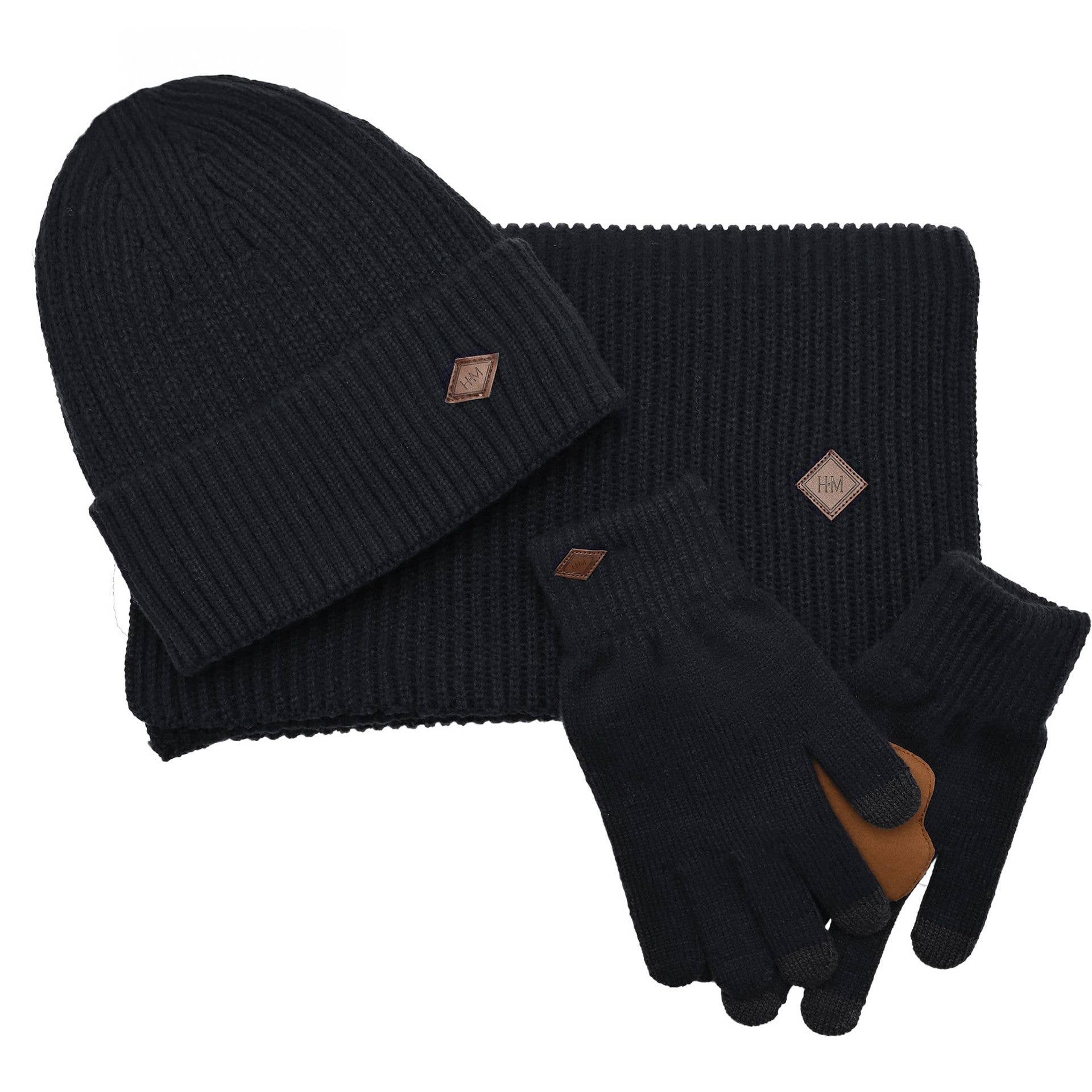WIDDOP and Co. - Vendita all'ingrosso Calzini - Unisex - Set regalo cappello, guanti e sciarpa a strati Harvey Makin - Nero6