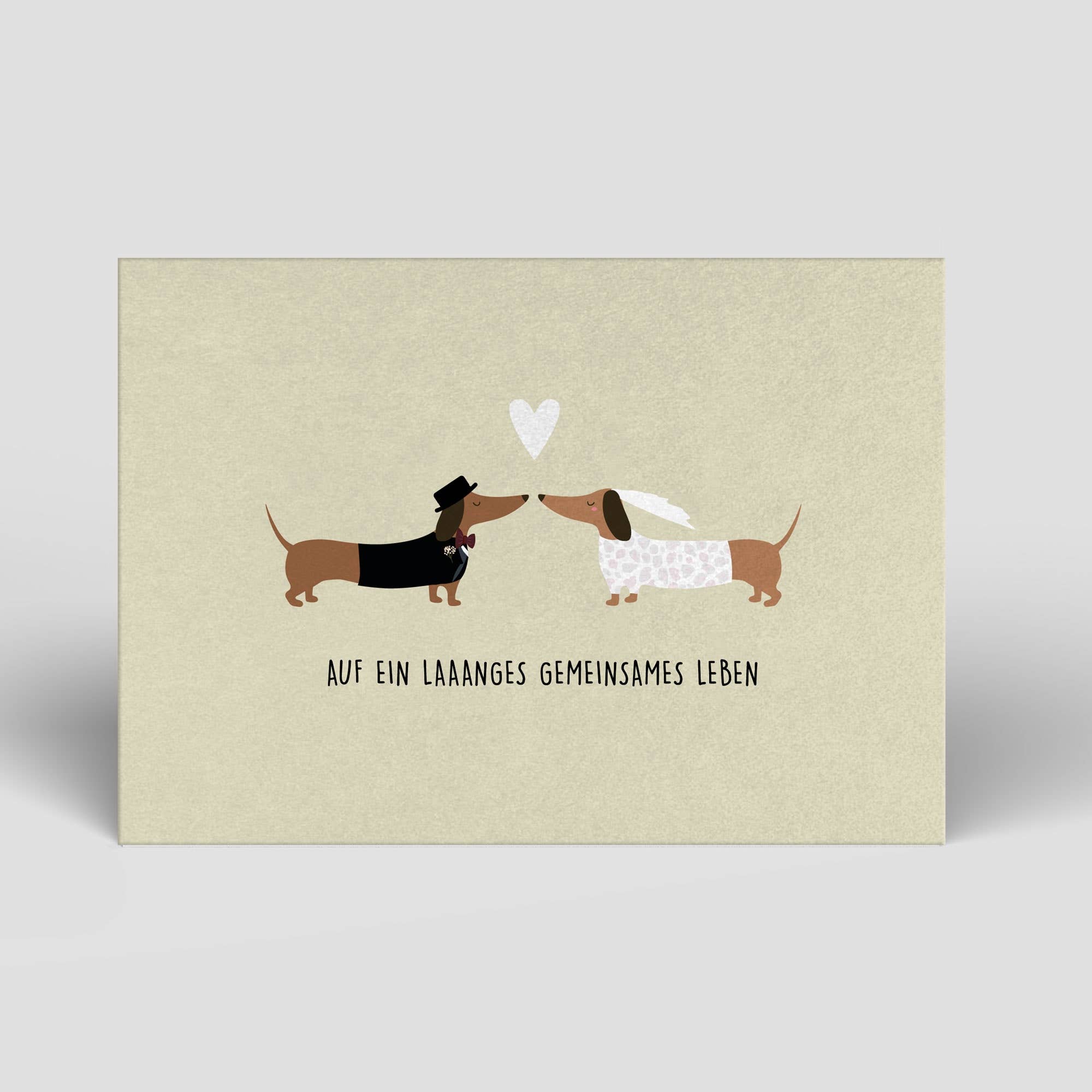Naturbedacht - Wholesale Wedding Card - Postcard - Wedding - Dachshund Bridal Couple - No. 103
