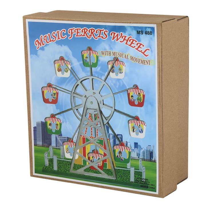 Tribal Trade GmbH - Wholesale Decorative Figurine - Tin Toy Ferris Wheel Tin Music 02 Music Box Fairground8